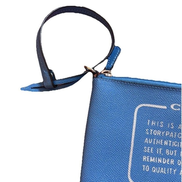 Coach New York Blue Leather Storypatch Wristlet Pouch NWT C1847 F29131 - Picture 4 of 8